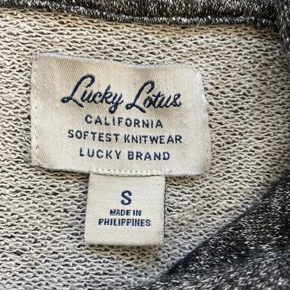 Lucky Brand Hooded Pullover Exposed Knit Gray Women's S - Picture 3 of 7